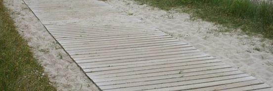 Chemin de plage en bois enroulable 2000 x 1490 ou 990 mm